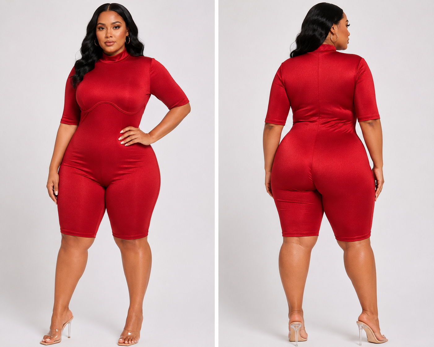 Red Bodycon Jumpsuit