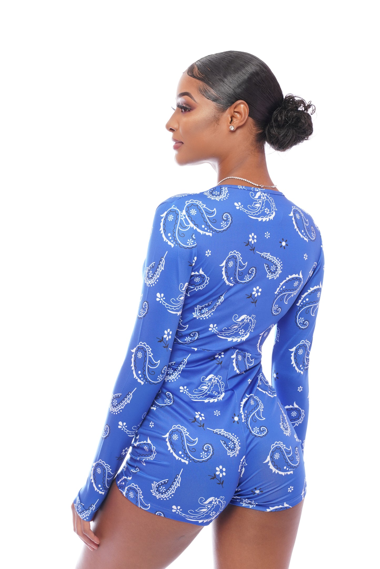 Blue Bandana Long Sleeve Onesie
