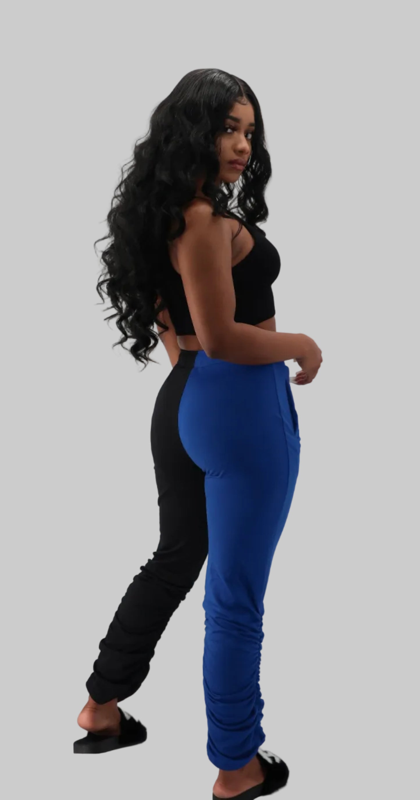 BB Blue Split Runched Joggers