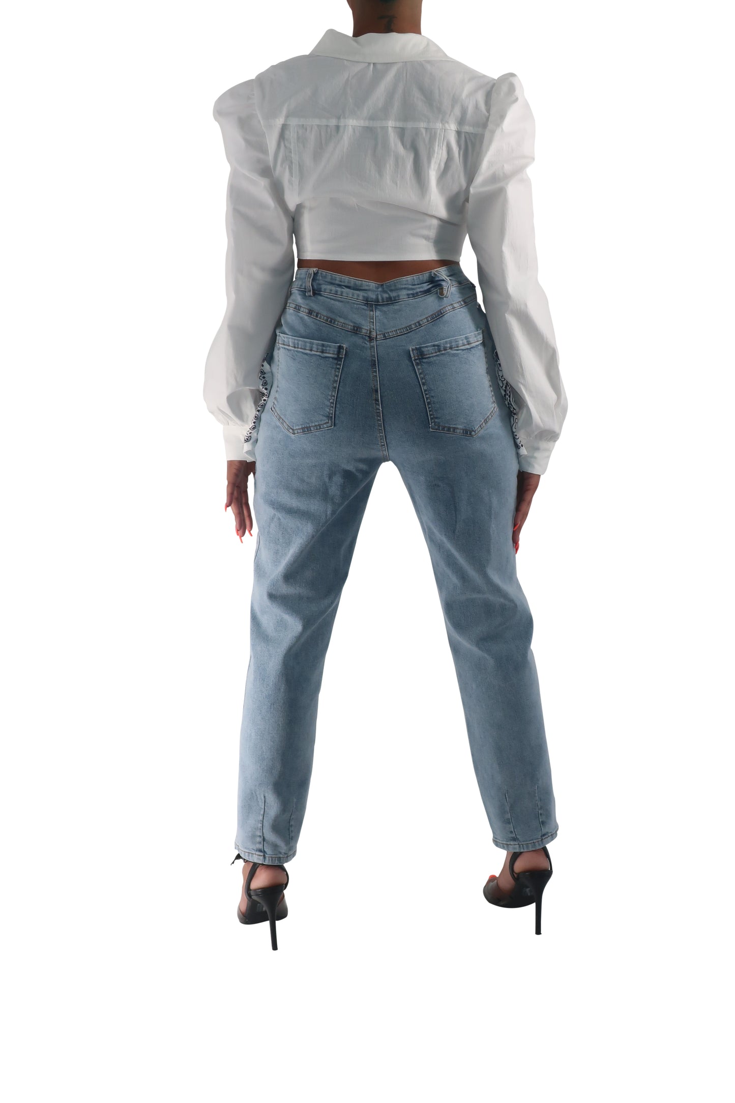 White Reverse Bandana Pocket Jean
