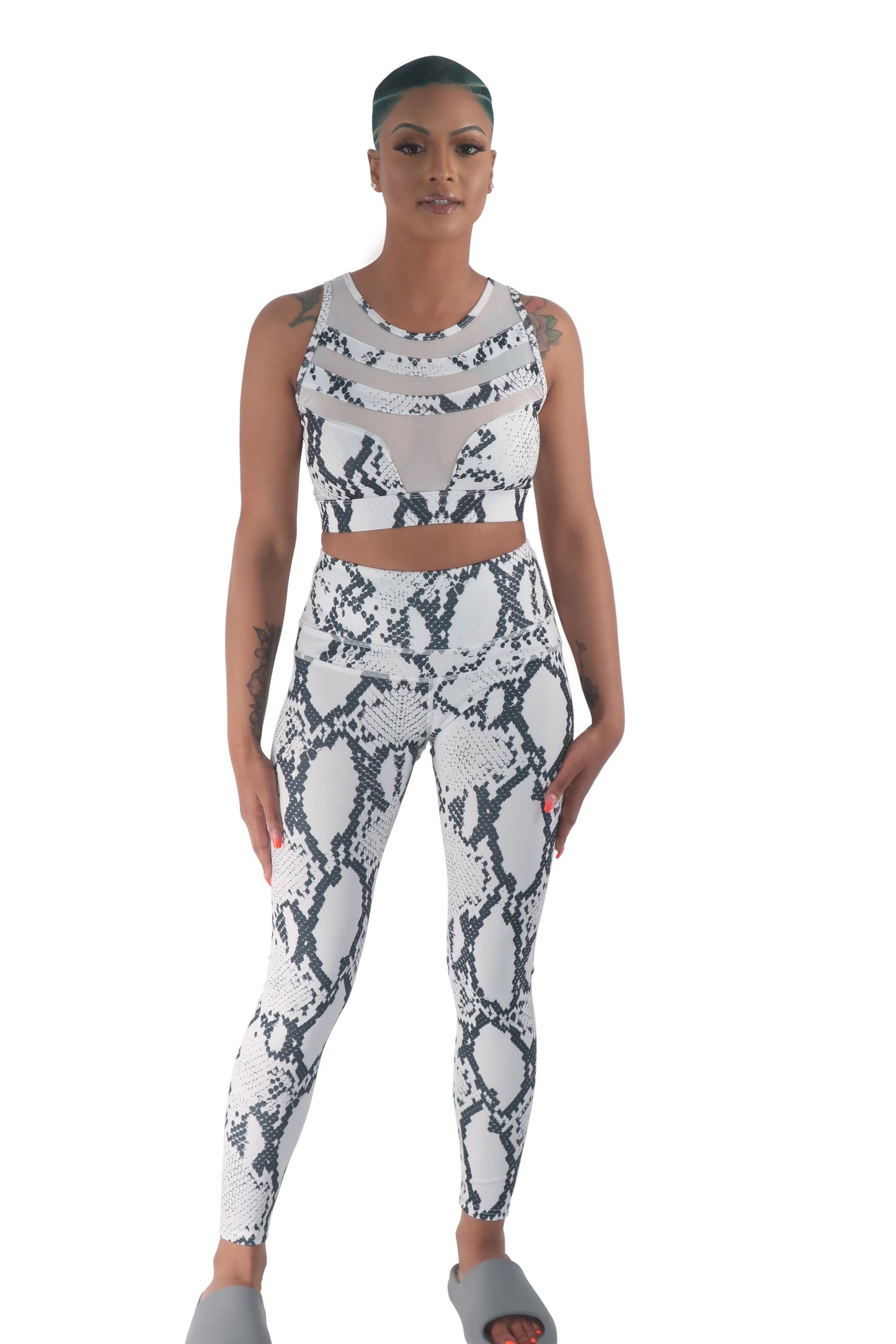 White Mesh Snake Workout Set