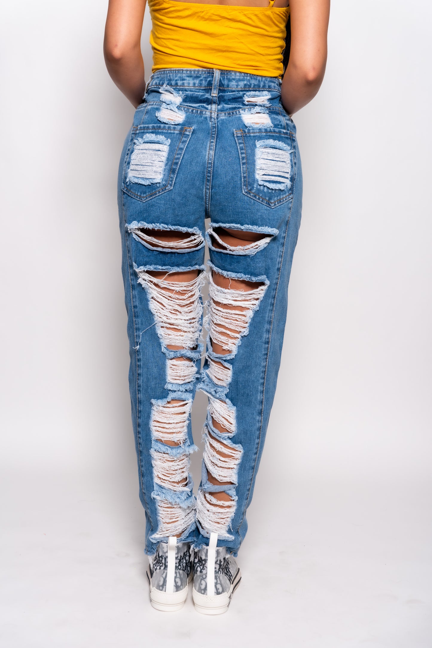 Denim Ripped Boyfriend Jeans