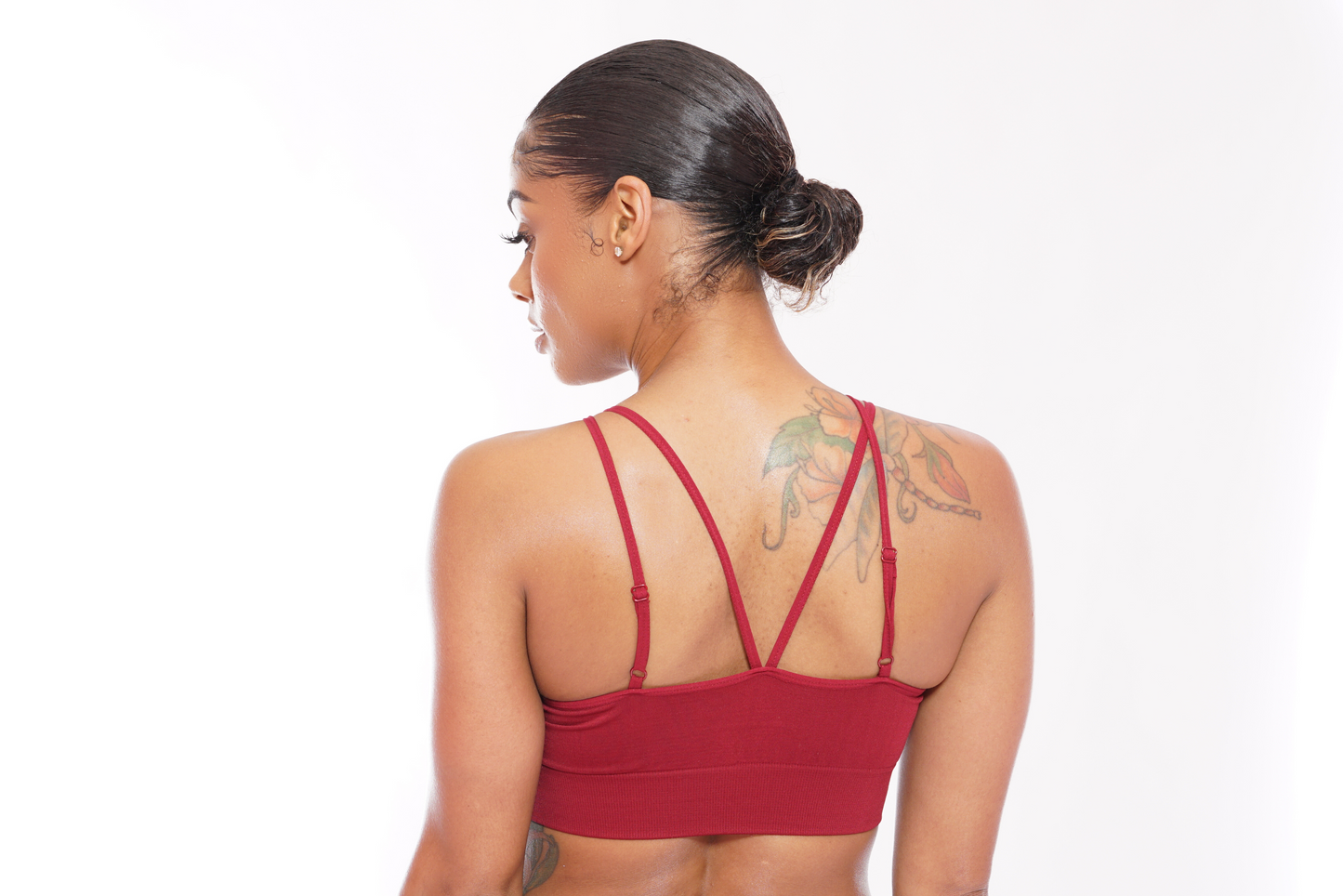 Crimson Strappy Workout Bra Top