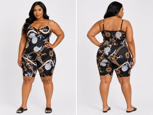 Black Shell Chain Jumpsuit