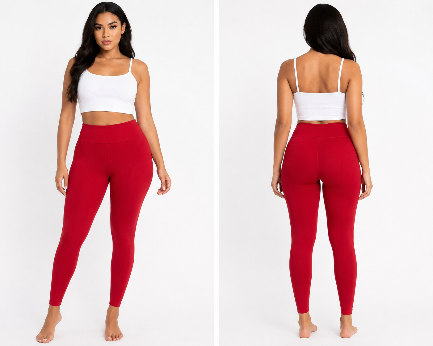 Red Basic Leggings