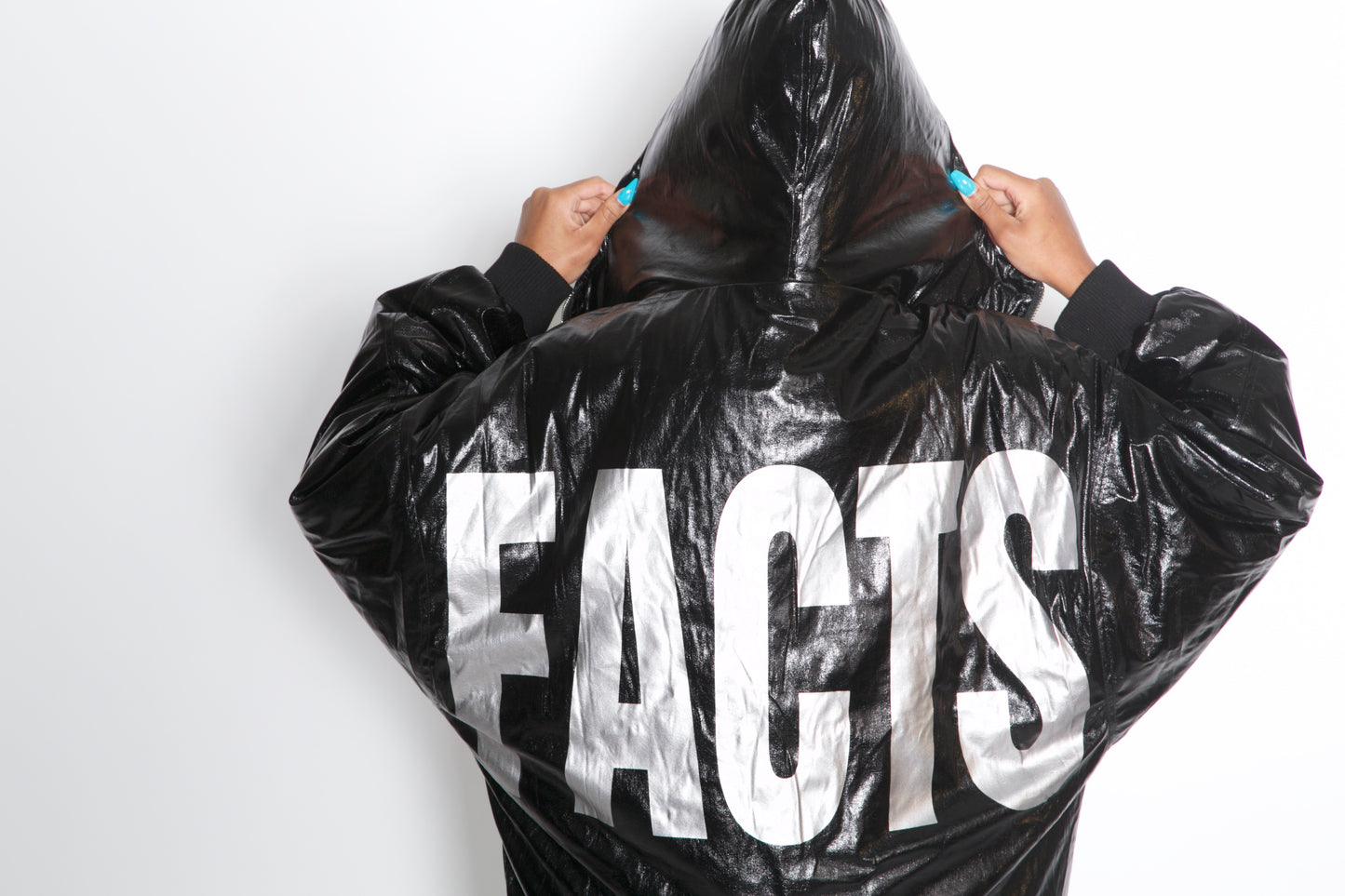 Black Puffer FACTS Silver Puffer Jacket