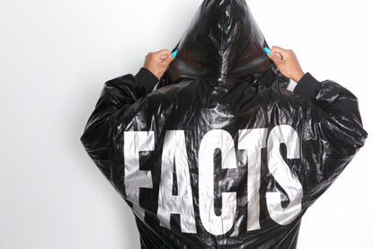 Black Puffer FACTS Silver Puffer Jacket