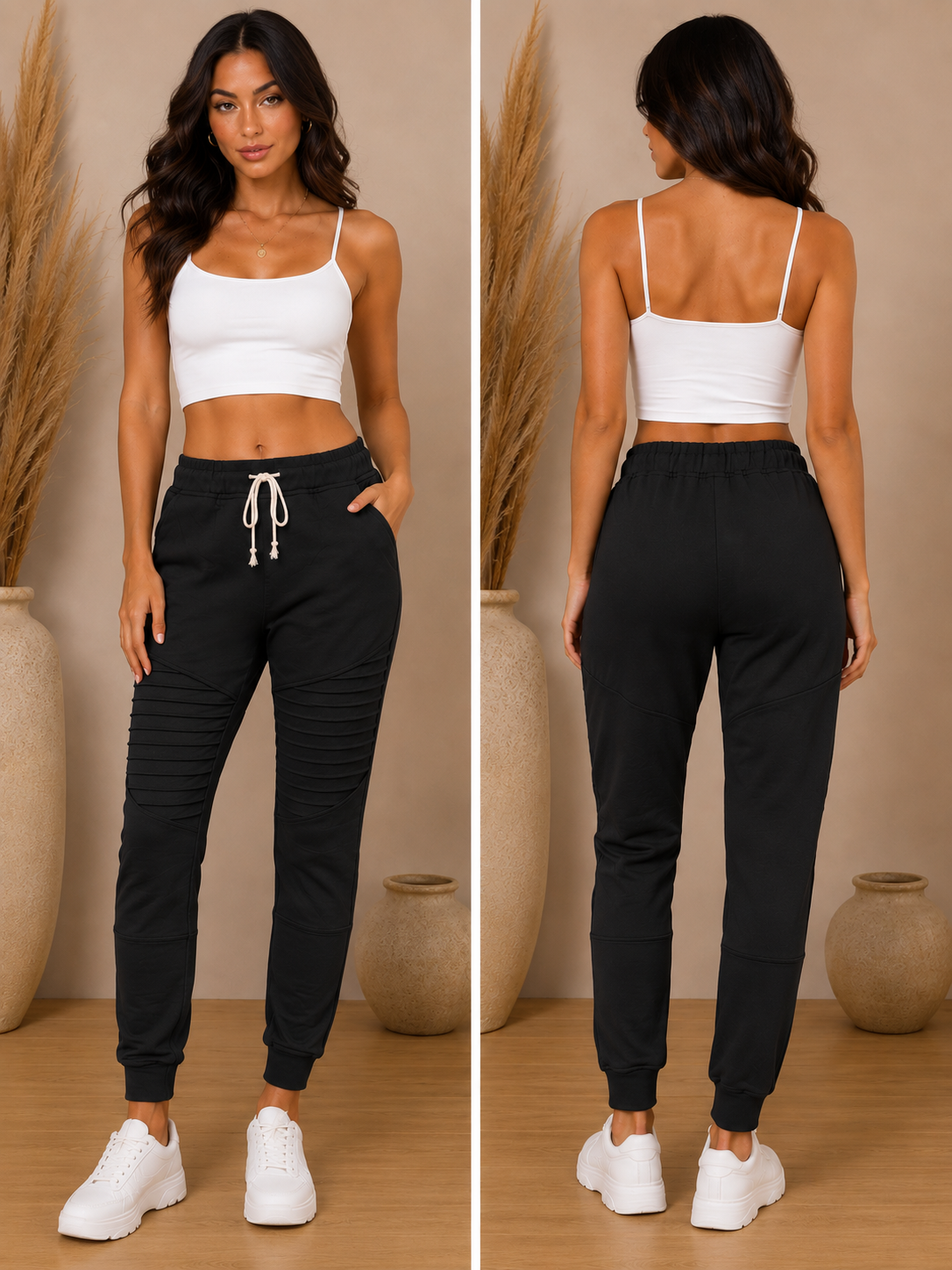 Black Moto Joggers