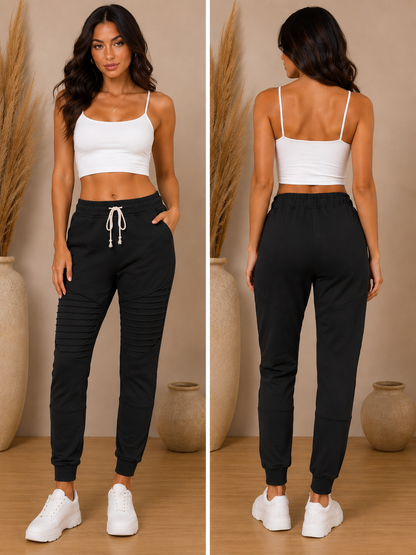 Black Moto Joggers