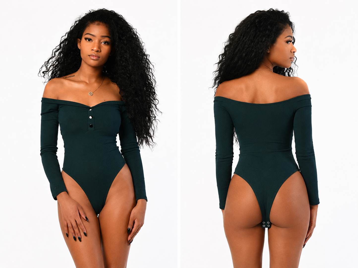 Teal Ribbed Bodysuit