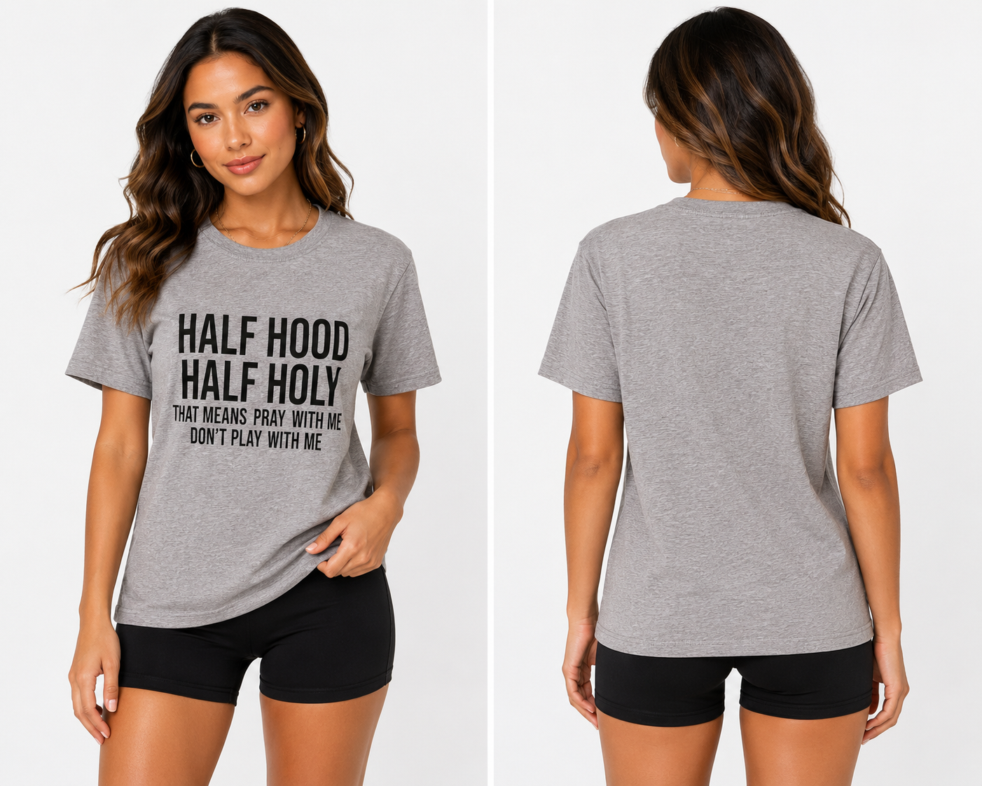 Grey Half Holy Tee