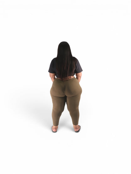 Olive Green Ripped Leggings