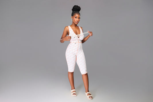 White Good Vibes Romper