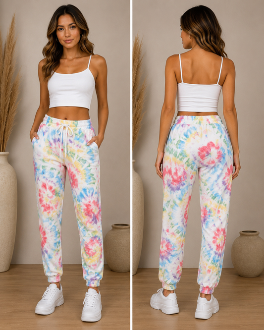 White Tie Dye Burst sweatpants
