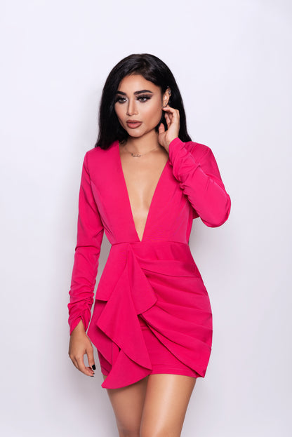 Hot Pink Ruffle Tea Party Dress