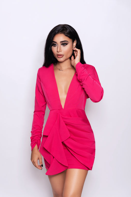 Hot Pink Ruffle Tea Party Dress