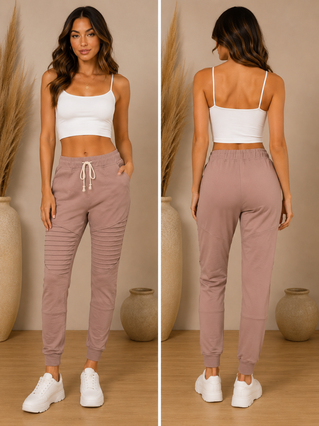 Mauve Moto Joggers