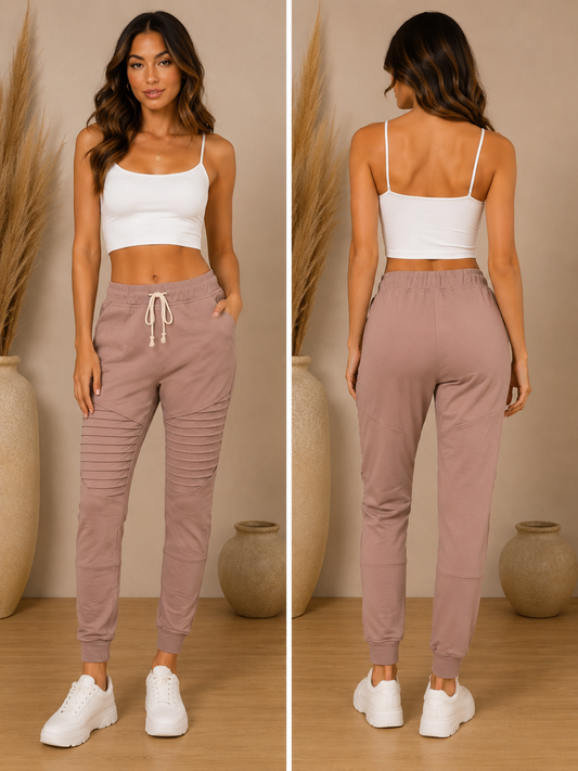 Mauve Moto Joggers