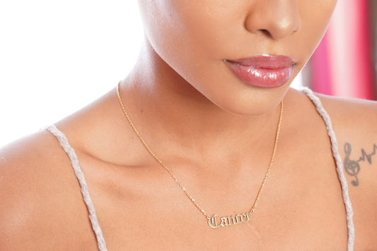 Gold Zodiac Script Necklace