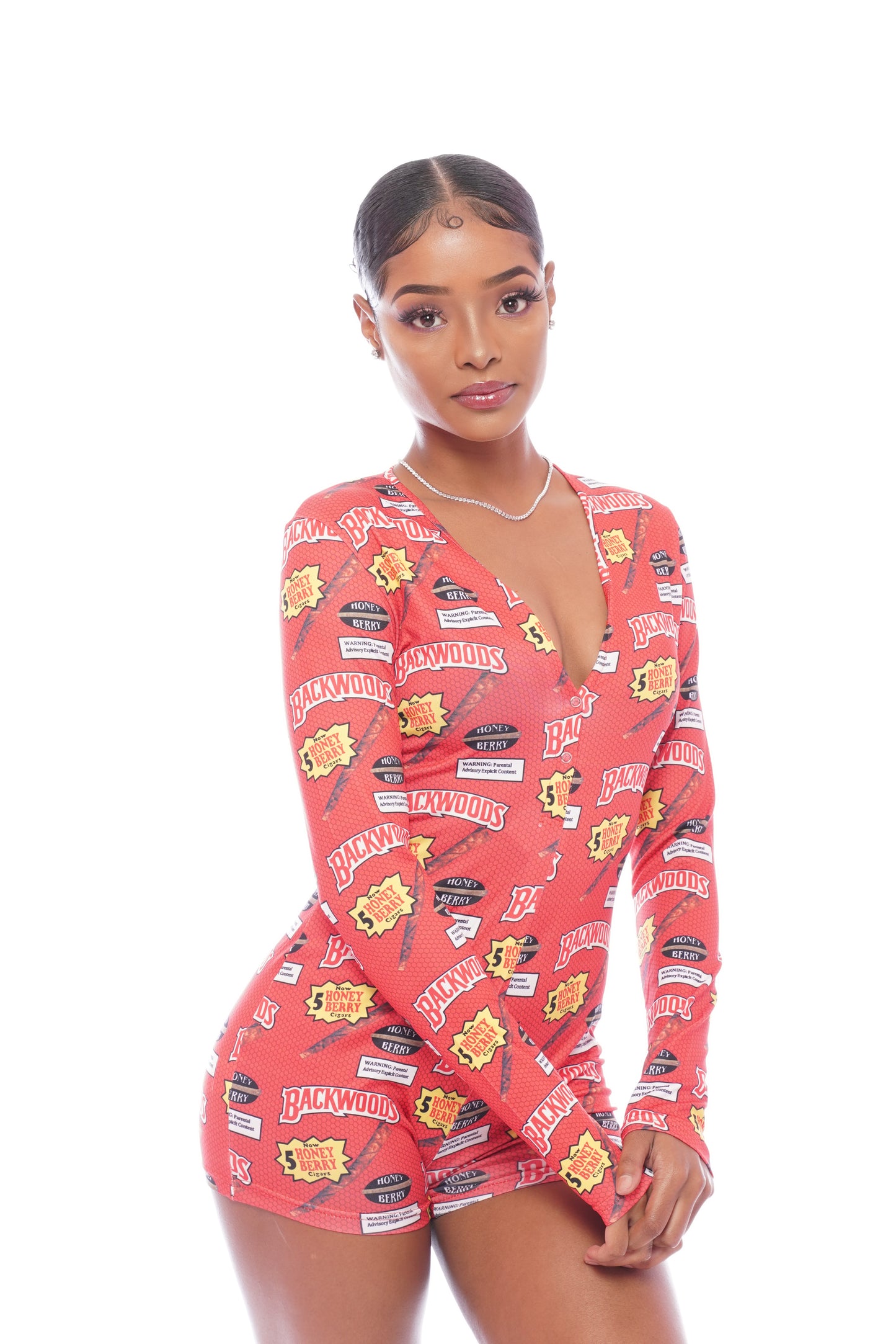 Red Woodz Long Sleeve Onesie