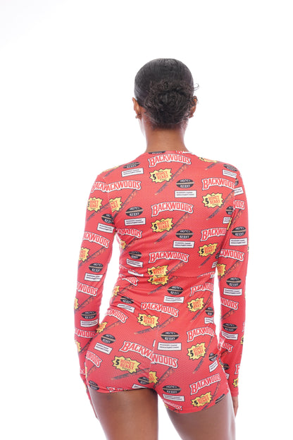 Red Woodz Long Sleeve Onesie