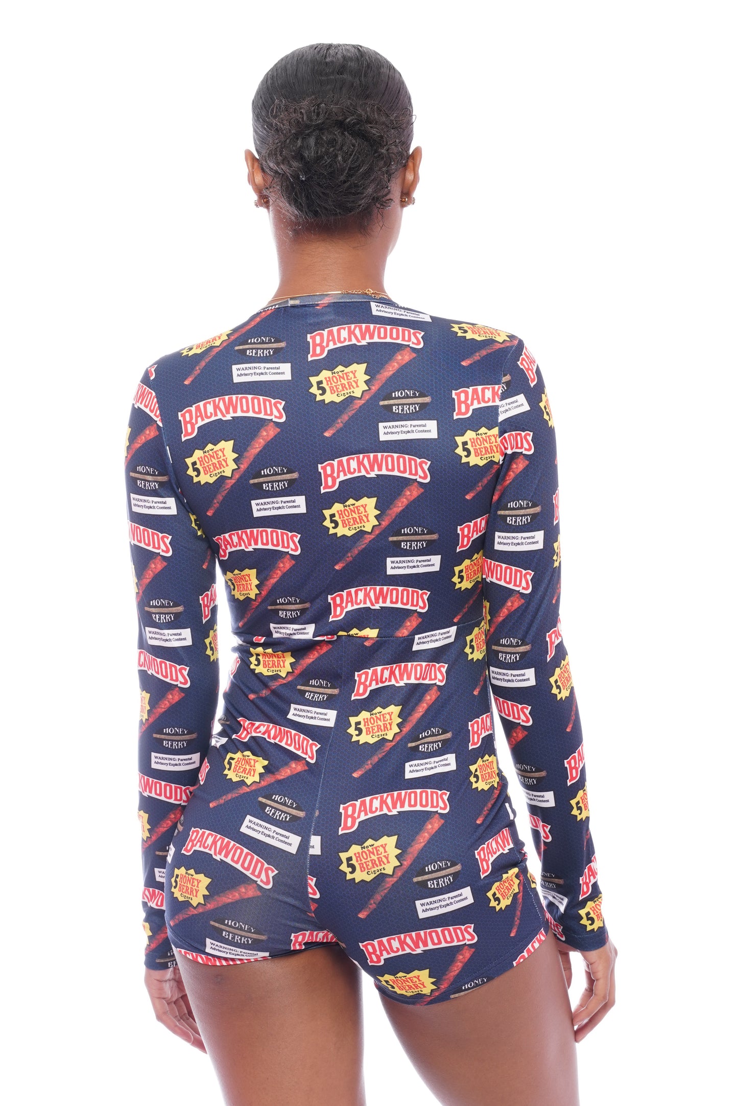 Navy Woodz Long Sleeve Onesie