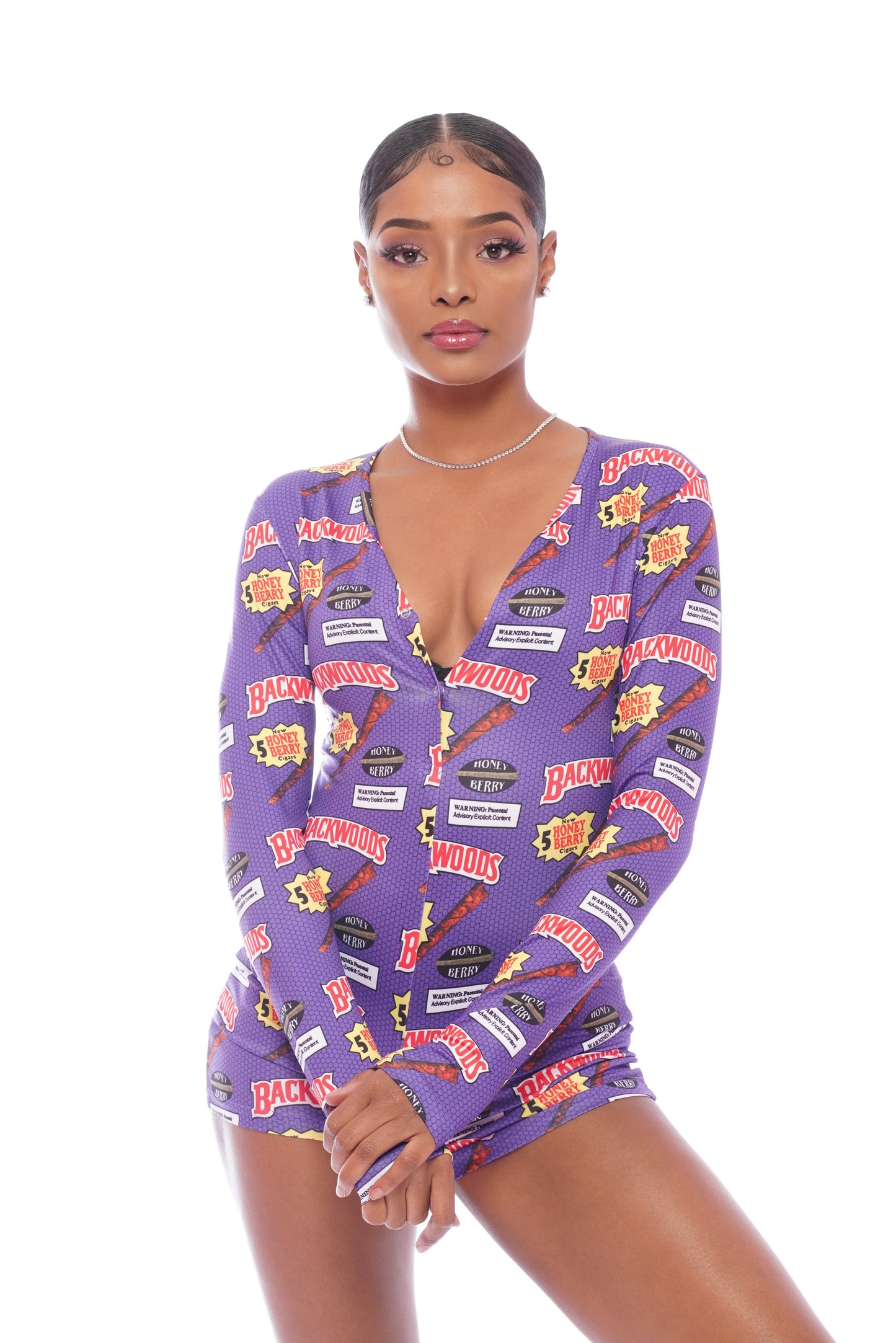 Purple Woodz Long Sleeve Onesie