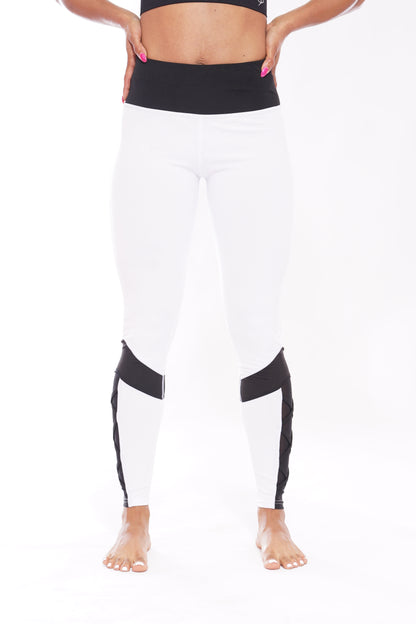 Black White Mesh Bow Leggings