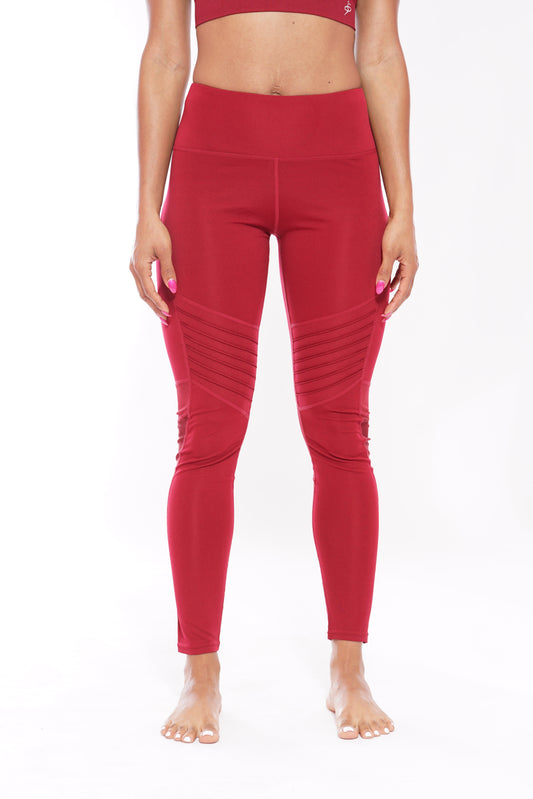Crimson Mesh Leggings