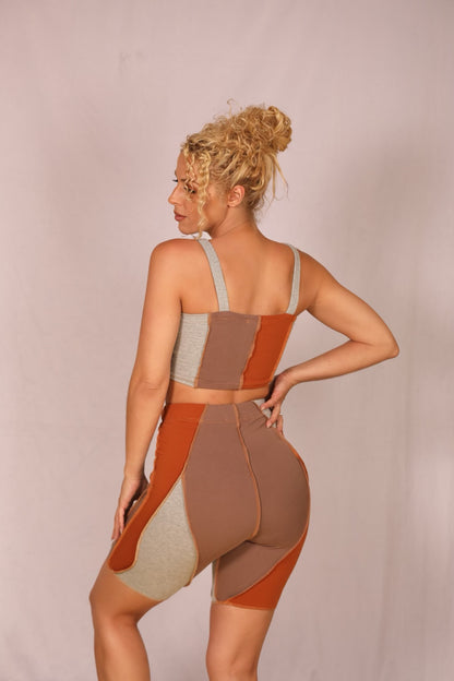 Patch Work Capri Short Set