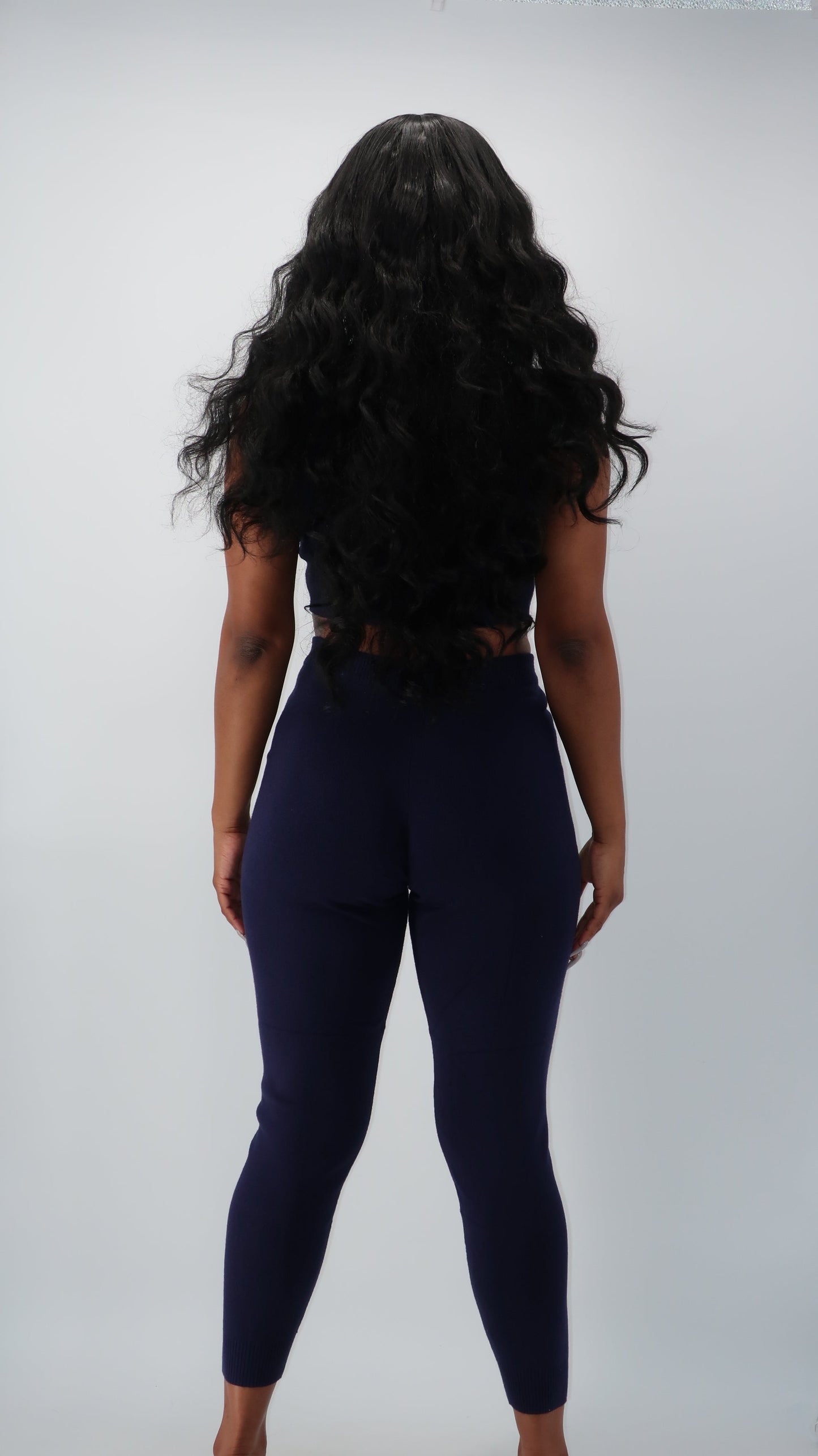 Navy Cuban Chain Sweater Pants Set