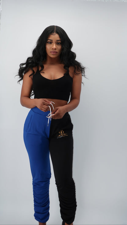 BB Blue Split Runched Joggers