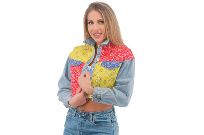 Denim Bandana Patch Jacket