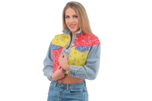 Denim Bandana Patch Jacket