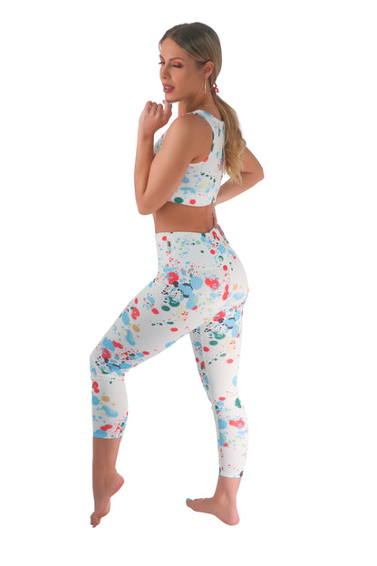 White Purple Smoke workout set