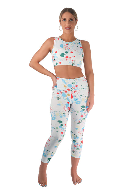 White Paint Splatter workout set
