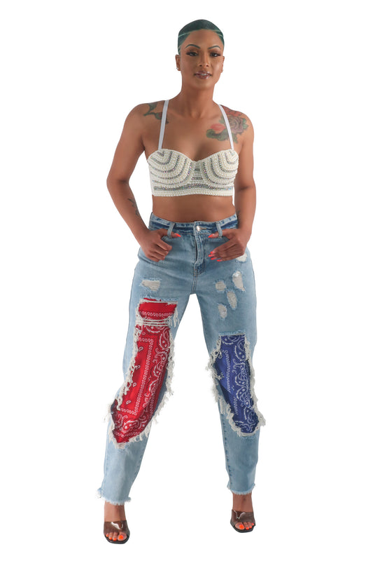 Two Flag Bandana denim Jeans