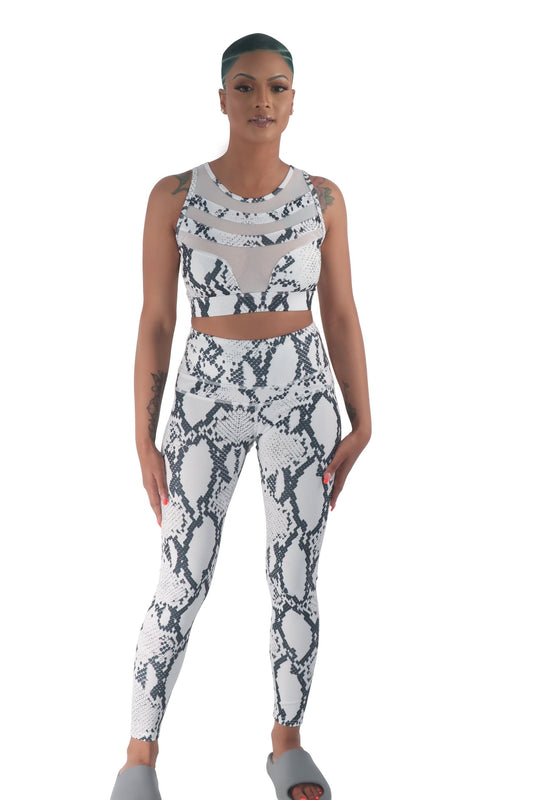White Mesh Snake Workout Set