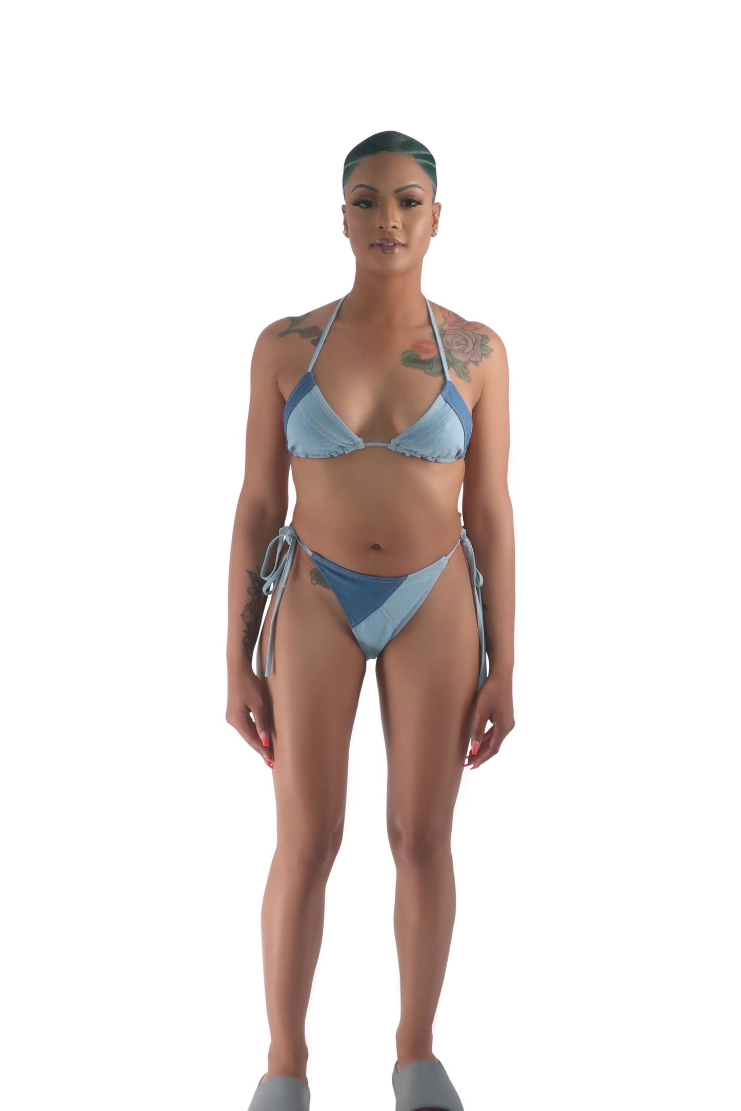 Denim Patchwork Bikini