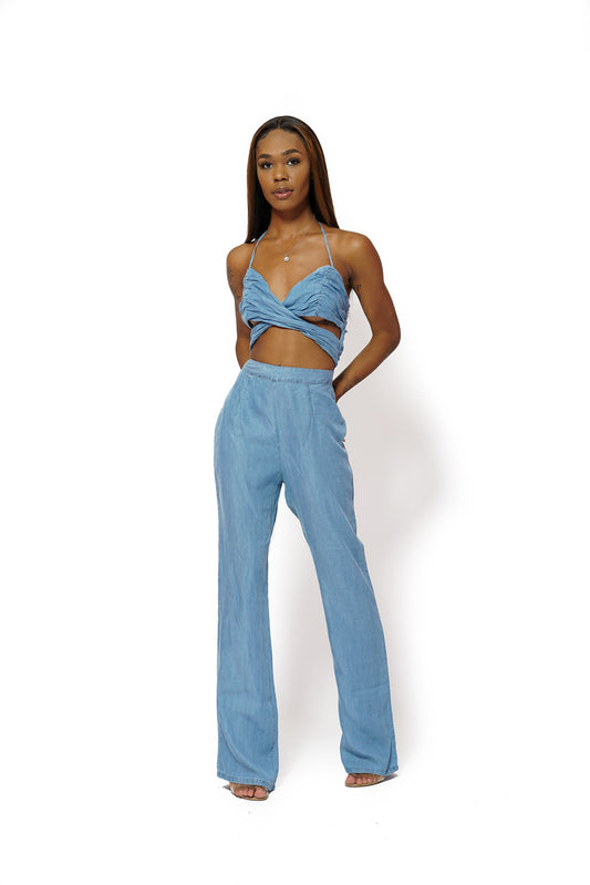 Denim Cut Out Jumpsuit