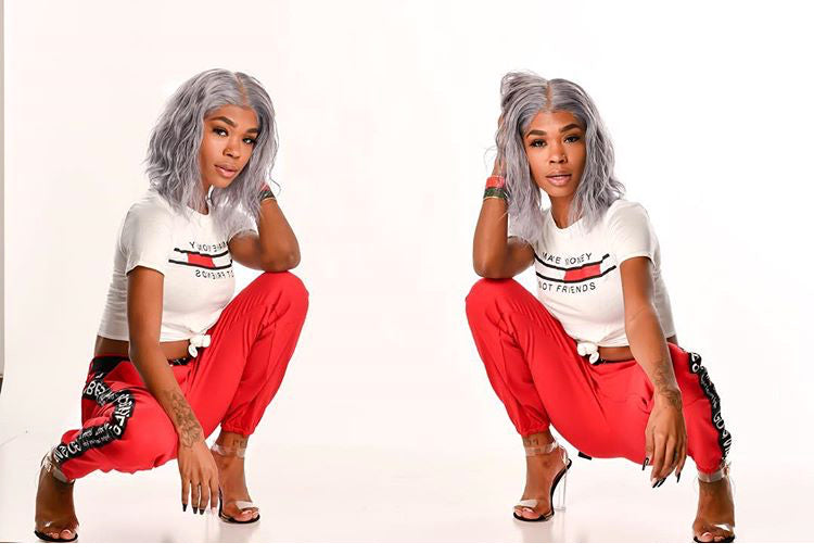 Red Good Vibes Jogger Jeans