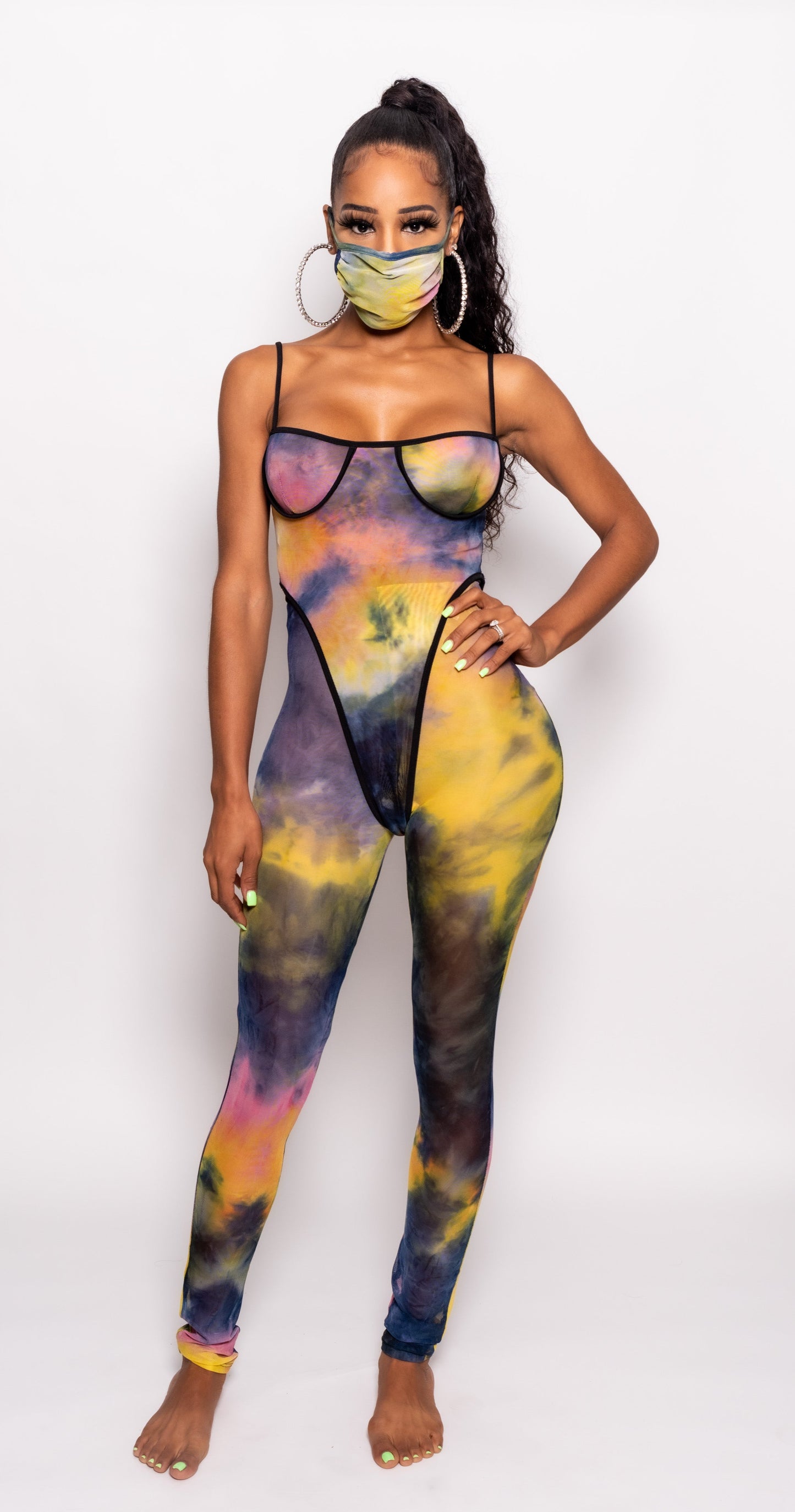 Mesh Watercolor Legging Set