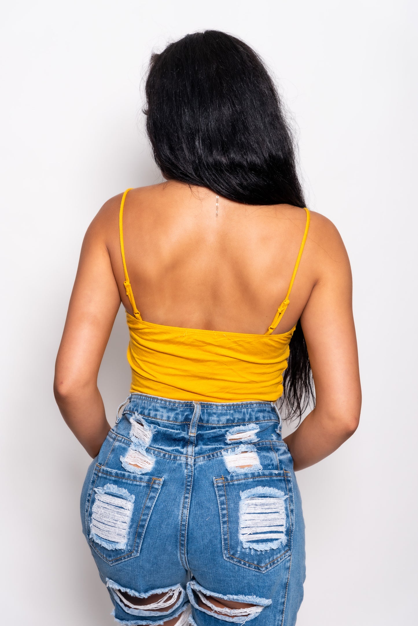 Yellow front twist Shirt