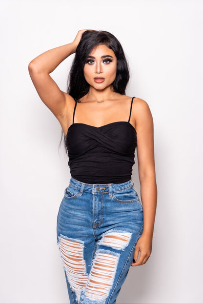 Black front twist Shirt