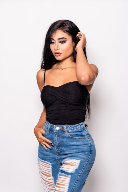 Black front twist Shirt