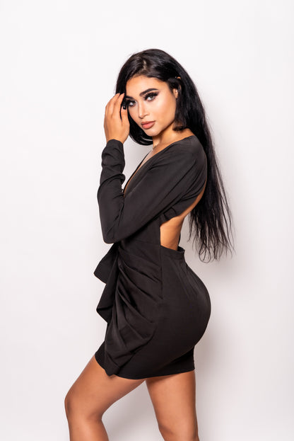 Black Ruffle Tea Party Dress