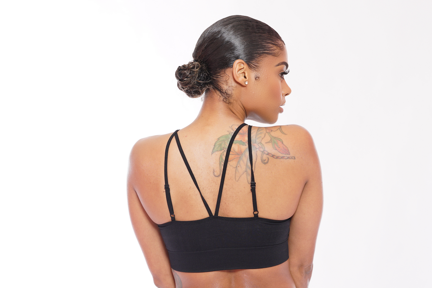 Black Strappy Workout Bra Top