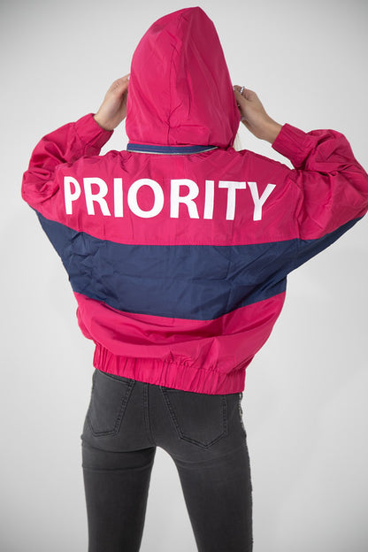 Pink Priority Windbreaker Jacket